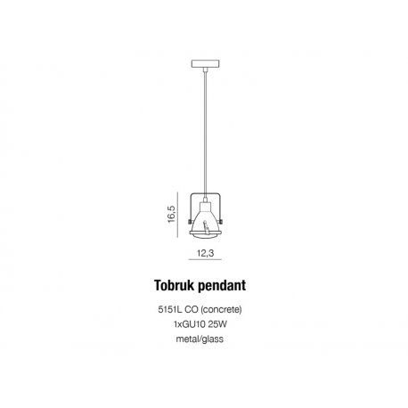 TOBRUK CONCRETE PENDANT P515 CO LAMPA WISZĄCA AZZARDO