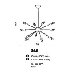 ORBIT LAMPA WISZĄCA 40446-18 CZARNA AZZARDO