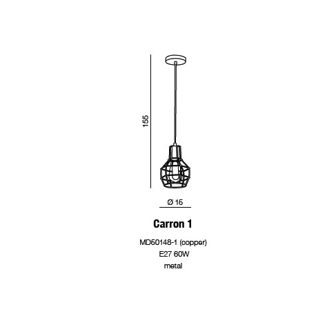CARRON 1 LAMPA WISZĄCA MD50148-1 AZZARDO