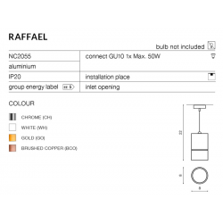 RAFFAEL LAMPA WISZĄCA NC055 ZŁOTA AZZARDO