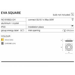 EVA SQUARE OCZKO NC1519SQ-CH CHROM AZZARDO