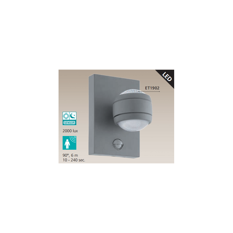 SESIMBA 1 KINKIET OGRODOWY Z CZUJNIKIEM RUCHU LED 96019 EGLO NOWOŚĆ!!!