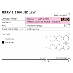 JERRY 3 GM4302 BK 230 V LED BLACK REFLEKTOR AZZARDO