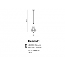 DIAMOND 1 BLACK MD5039-1B LAMPA WISZACA AZZARDO