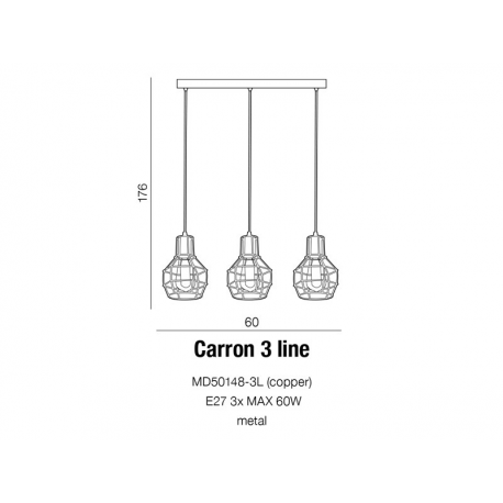 CARRON 3 LINE MD50148-3L LAMPA WISZĄCA AZZARDO