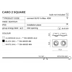 CARO 2S SN-6812S-BK OPRAWA WPUSZCZANA W SUFIT AZZARDO