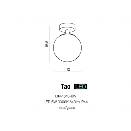 TAO LIN-1613-6W LAMPA SUFITOWA PLAFON AZZARDO LED AZ2069