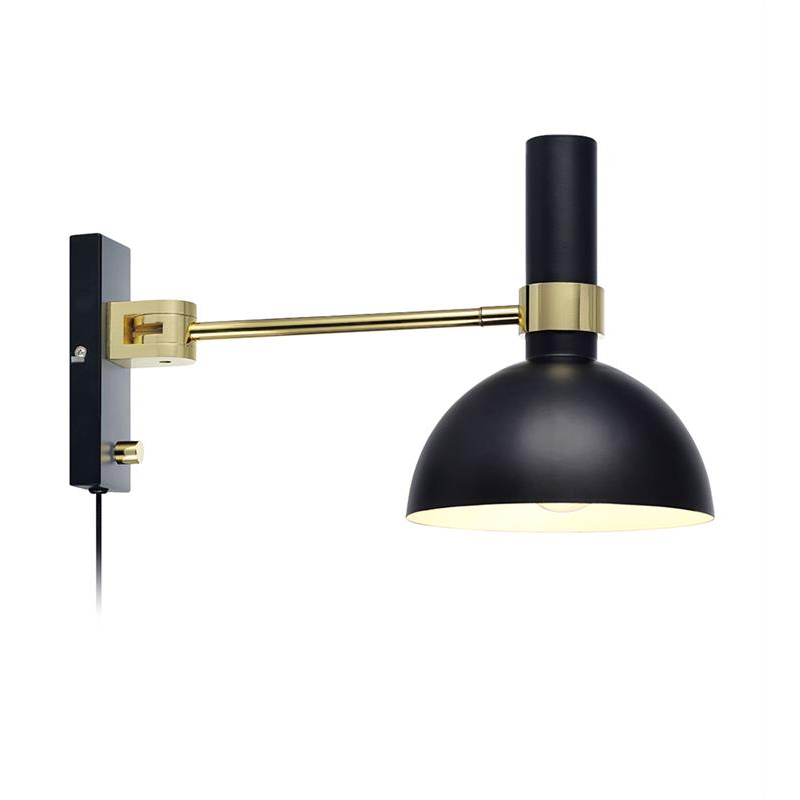 LARRY 106970 LAMPA KINKIET MARKSLOJD Czarny/Złoty Szczotkowany