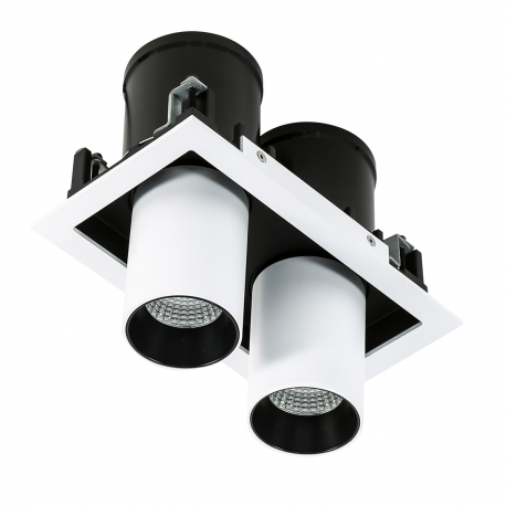 MERCANTA DOUBLE 4000K - OPRAWA SUFITOWA WPUSZCZANA GL7117-2/12W 4000K WH+BL ITALUX