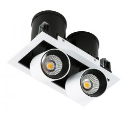 MERCANTA DOUBLE 4000K - OPRAWA SUFITOWA WPUSZCZANA GL7117-2/12W 4000K WH+BL ITALUX