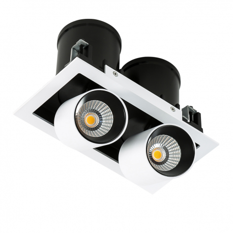 MERCANTA DOUBLE 4000K - OPRAWA SUFITOWA WPUSZCZANA GL7117-2/12W 4000K WH+BL ITALUX