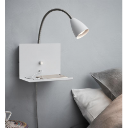 LOGI 107140 Kinkiet Biały USB MARKSLOJD