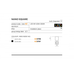 NANO SQUARE BLACK AZ2787 LAMPA NATYNKOWA OCZKO LED AZZARDO