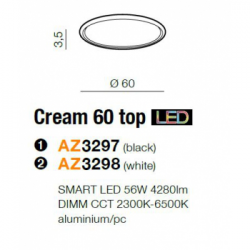 CREAM 60 TOP SMART AZ3298 PLAFON LED sterowany aplikacją...