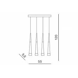 BRINA 4 LED AZ0955 LAMPA WISZĄCA AZZARDO LED 4 X 7W CZARNA